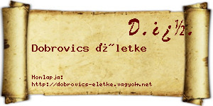 Dobrovics Életke névjegykártya